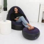 Sillón Inflable Premium Terciopelo Negro - 150kg, Portátil y Ultra Cómodo 🛋️✨